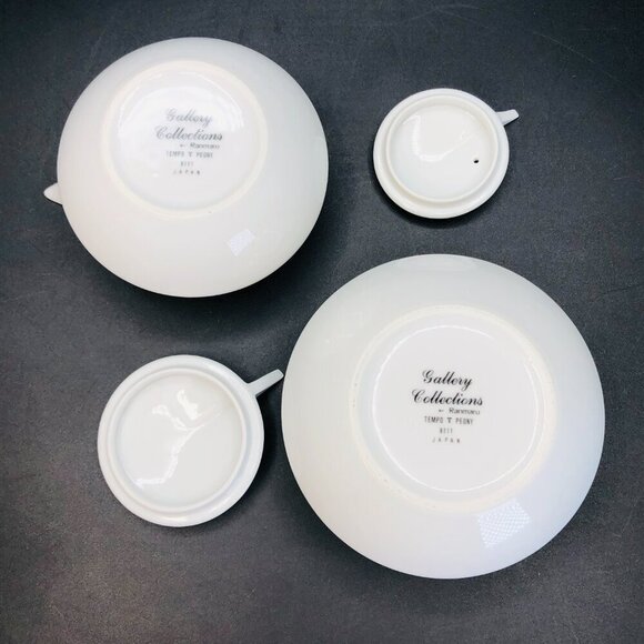 Vintage Ranmaru Tempo PEONY Creamer Sugar Set - Japan - Mid Century - RARE - Picture 5 of 10